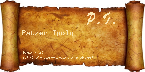 Patzer Ipoly névjegykártya